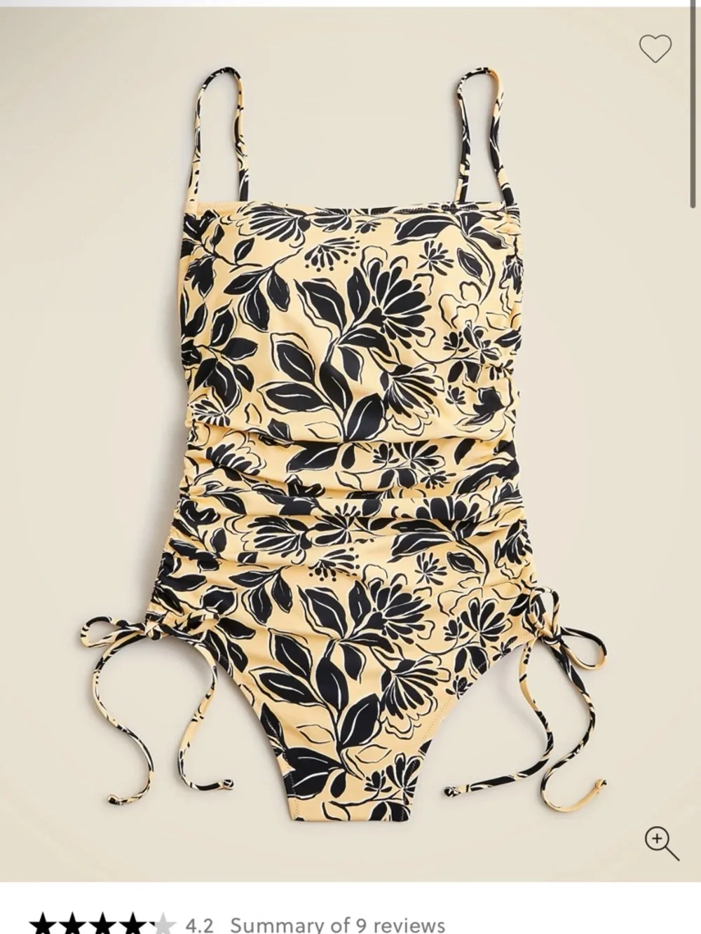 J. Crew Ruched one-piece swimsuit with side ties in sunny floral - Picture 1 of 7